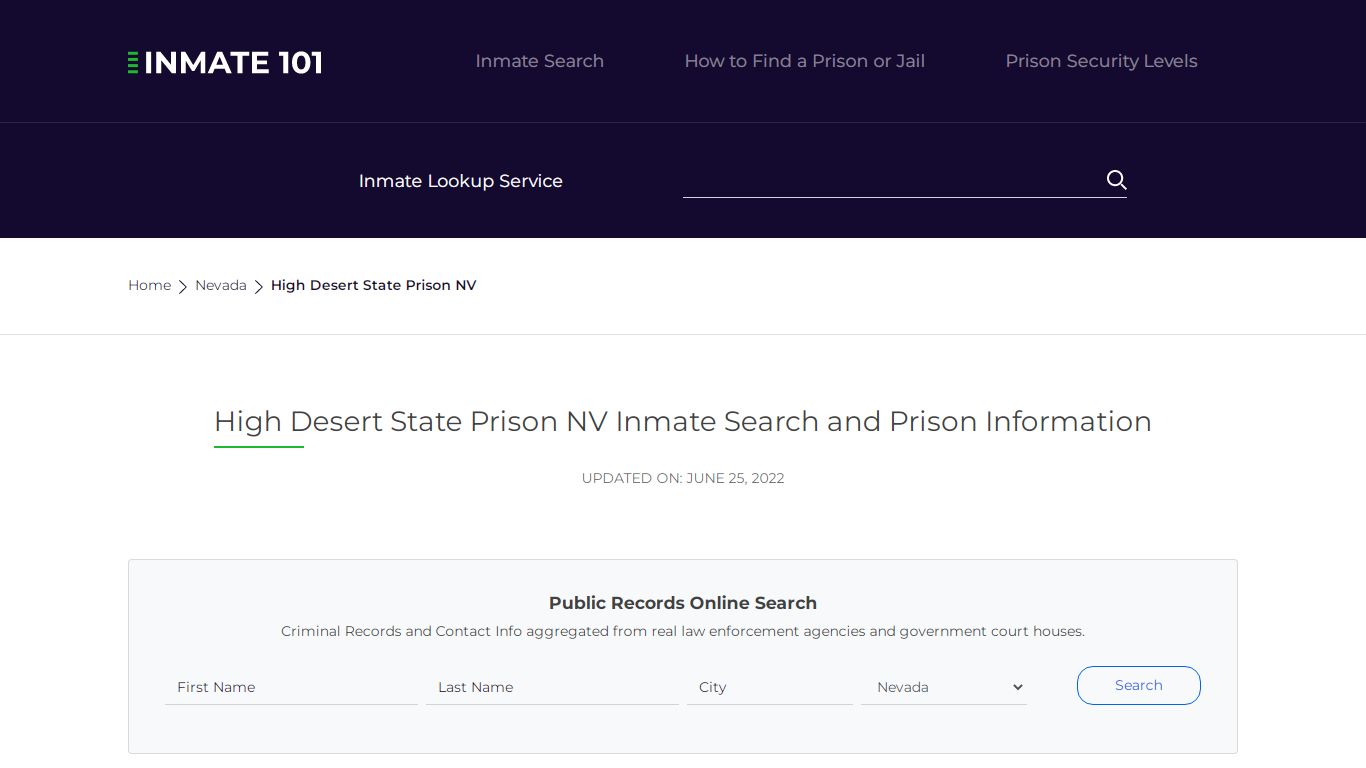 High Desert State Prison NV Inmate Search, Visitation ...